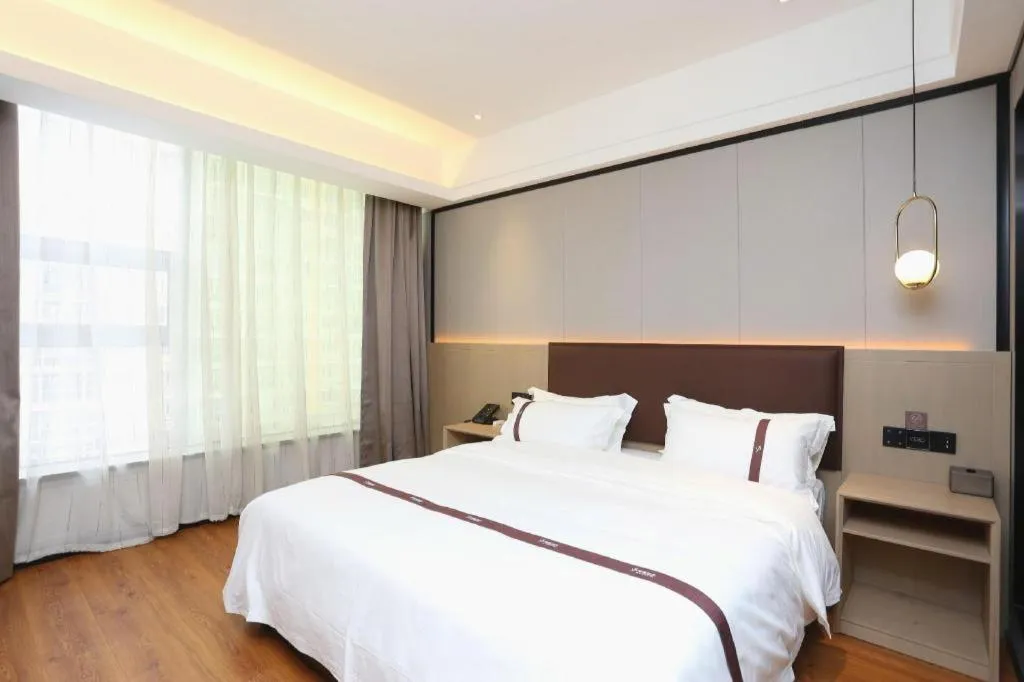 Bed in Gya Hotel Beijing Shunyi Yanjing Bridge