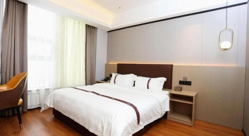 Bed in Gya Hotel Beijing Shunyi Yanjing Bridge