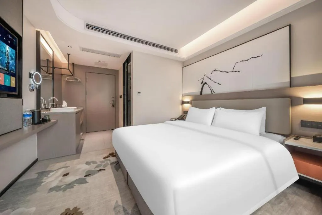 Bed in GreenTree Eastern Chongqing Yangjiaping Pedestrian Street Mixc Hotel