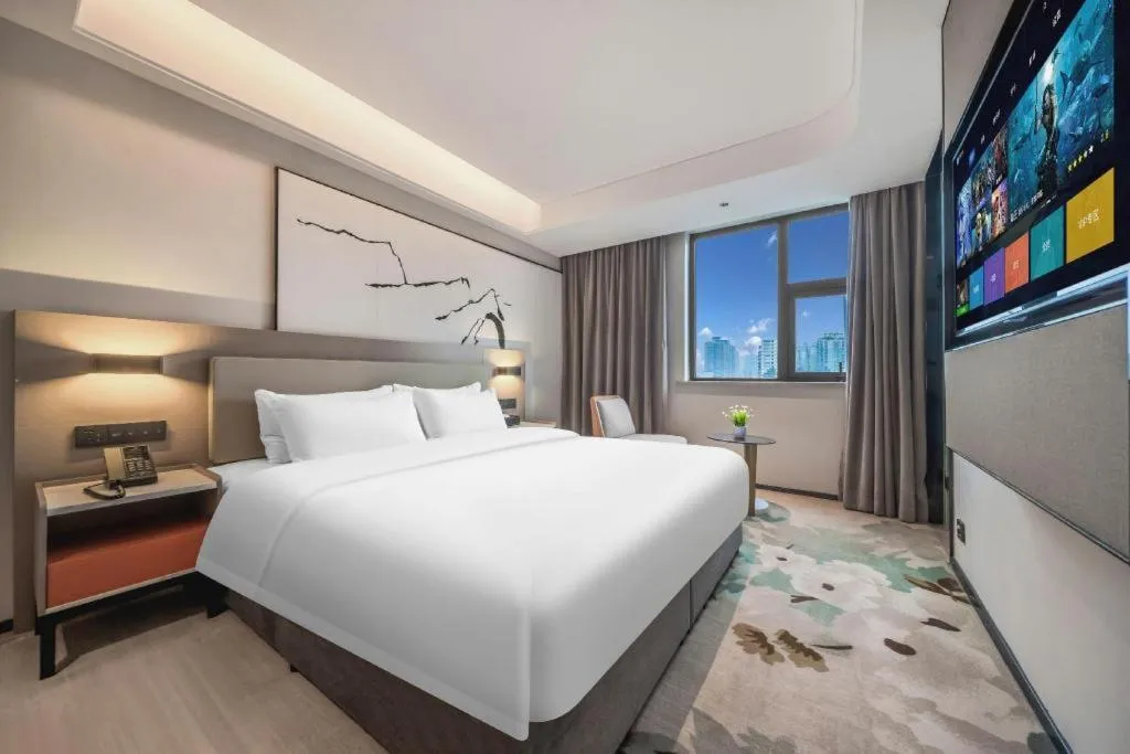 Bed in GreenTree Eastern Chongqing Yangjiaping Pedestrian Street Mixc Hotel