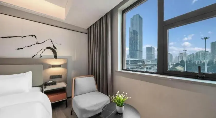 Bed in GreenTree Eastern Chongqing Yangjiaping Pedestrian Street Mixc Hotel Bed in GreenTree Eastern Chongqing Yangjiaping Pedestrian Street Mixc Hotel