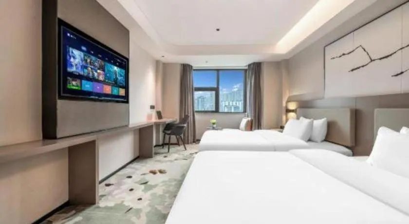 Bed in GreenTree Eastern Chongqing Yangjiaping Pedestrian Street Mixc Hotel