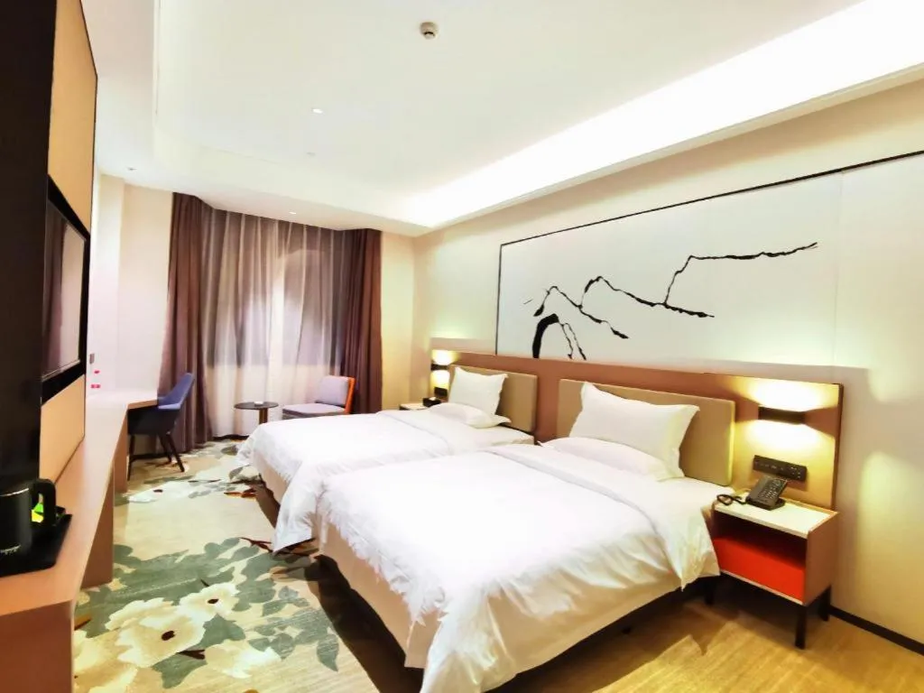 Bed in GreenTree Eastern Chongqing Yangjiaping Pedestrian Street Mixc Hotel