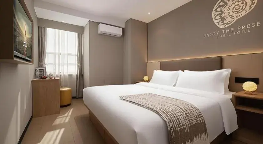 Bed in Shell Hotel Beijing Shunyi District Shunyi Metro Station Bed in Shell Hotel Beijing Shunyi District Shunyi Metro Station