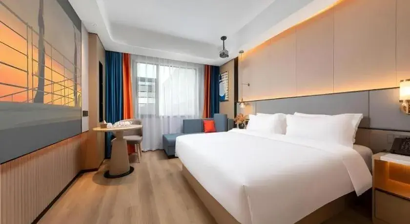 Bed in Gya Hotel Zhuhai International Airport New Town Bed in Gya Hotel Zhuhai International Airport New Town