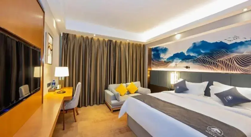 Bed in Gya Hotel Zhuhai International Airport New Town Bed in Gya Hotel Zhuhai International Airport New Town