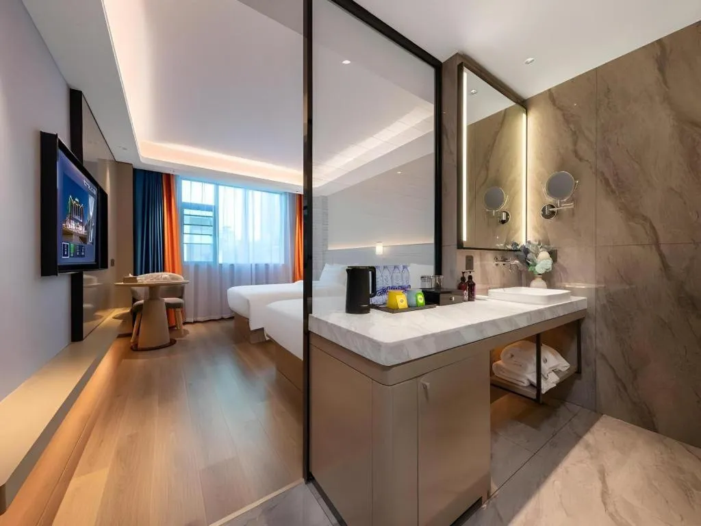 Bed in Gya Hotel Zhuhai International Airport New Town