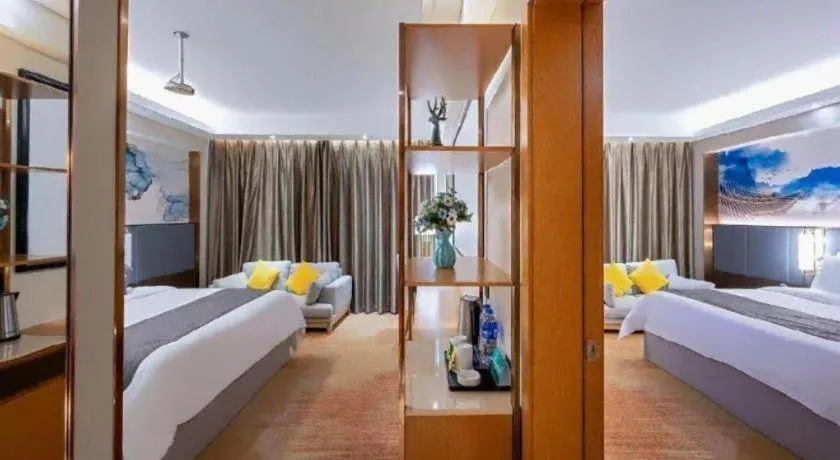 Bed in Gya Hotel Zhuhai International Airport New Town