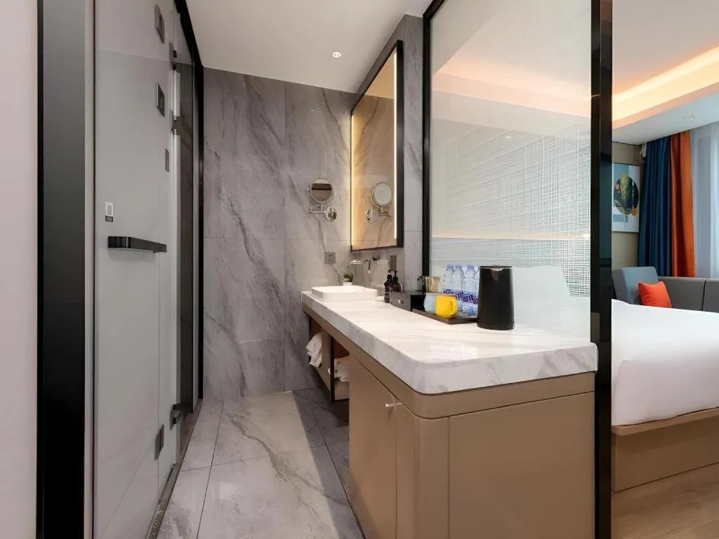 Bed in Gya Hotel Zhuhai International Airport New Town