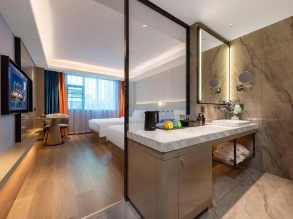 Bed in Gya Hotel Zhuhai International Airport New Town