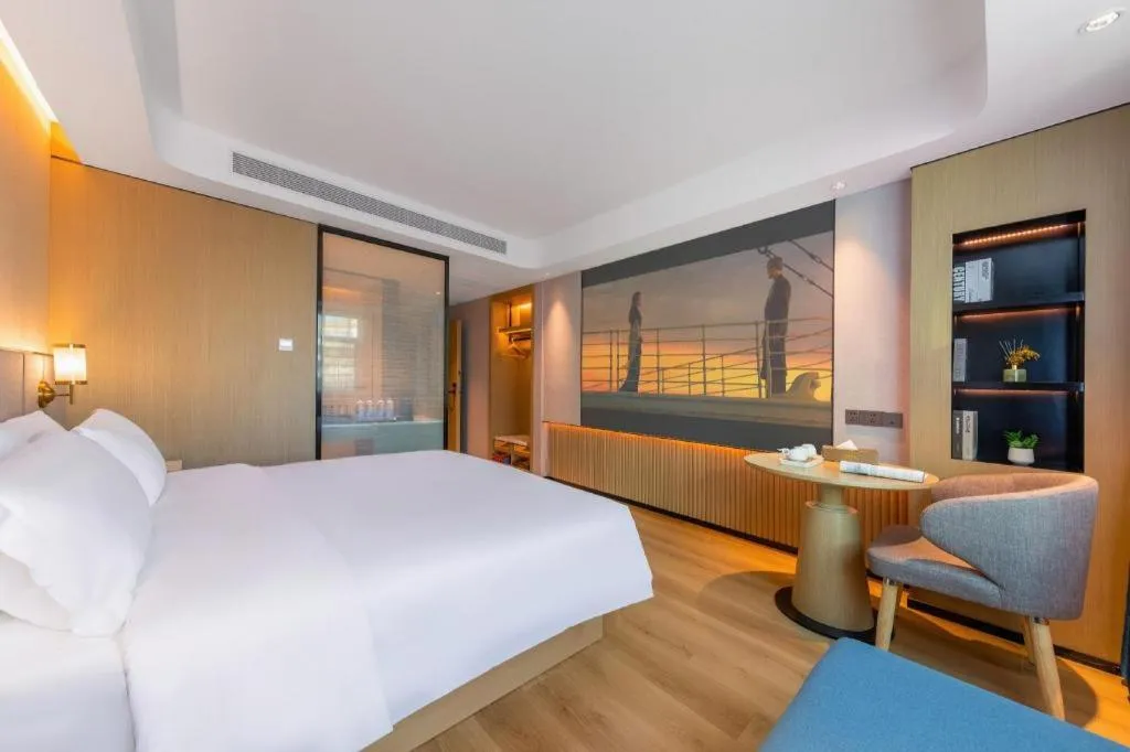 Bed in Gya Hotel Zhuhai International Airport New Town