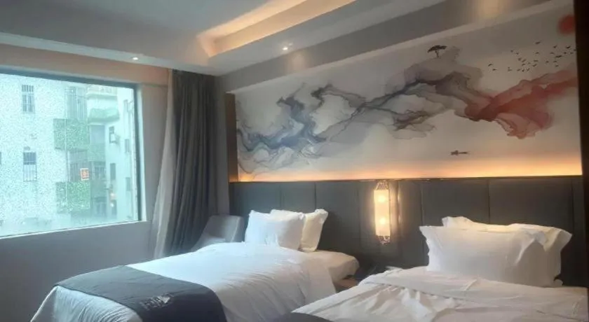 Bed in Gya Hotel Zhuhai International Airport New Town