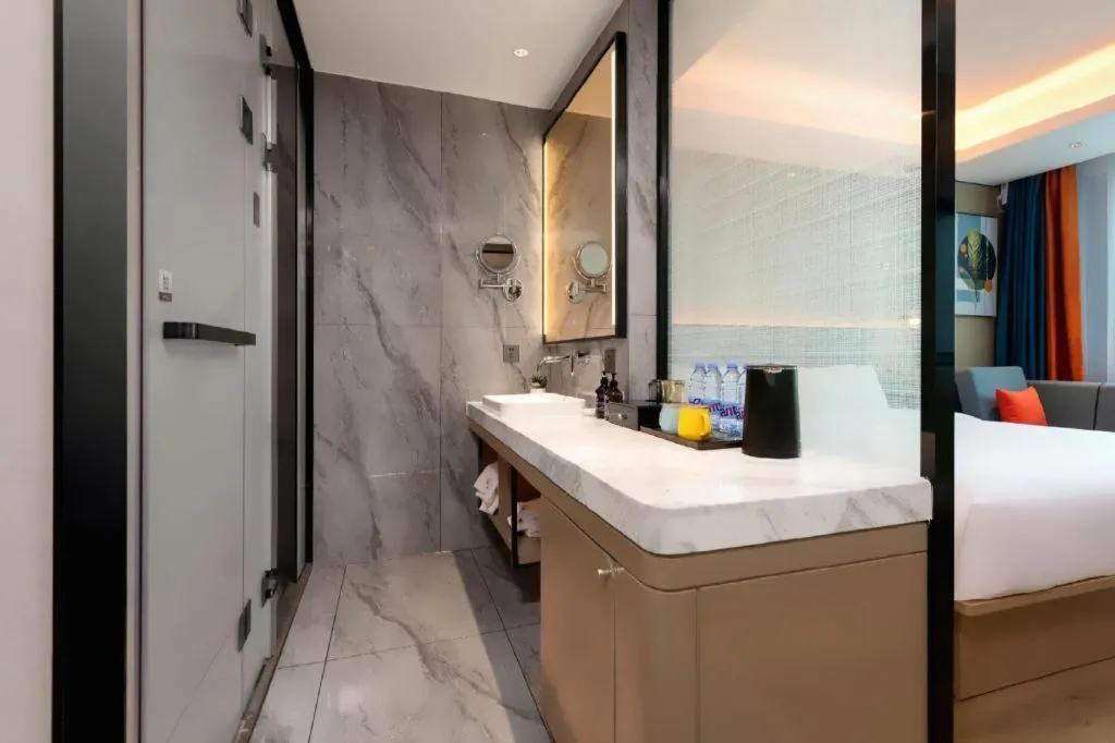 Bed in Gya Hotel Zhuhai International Airport New Town