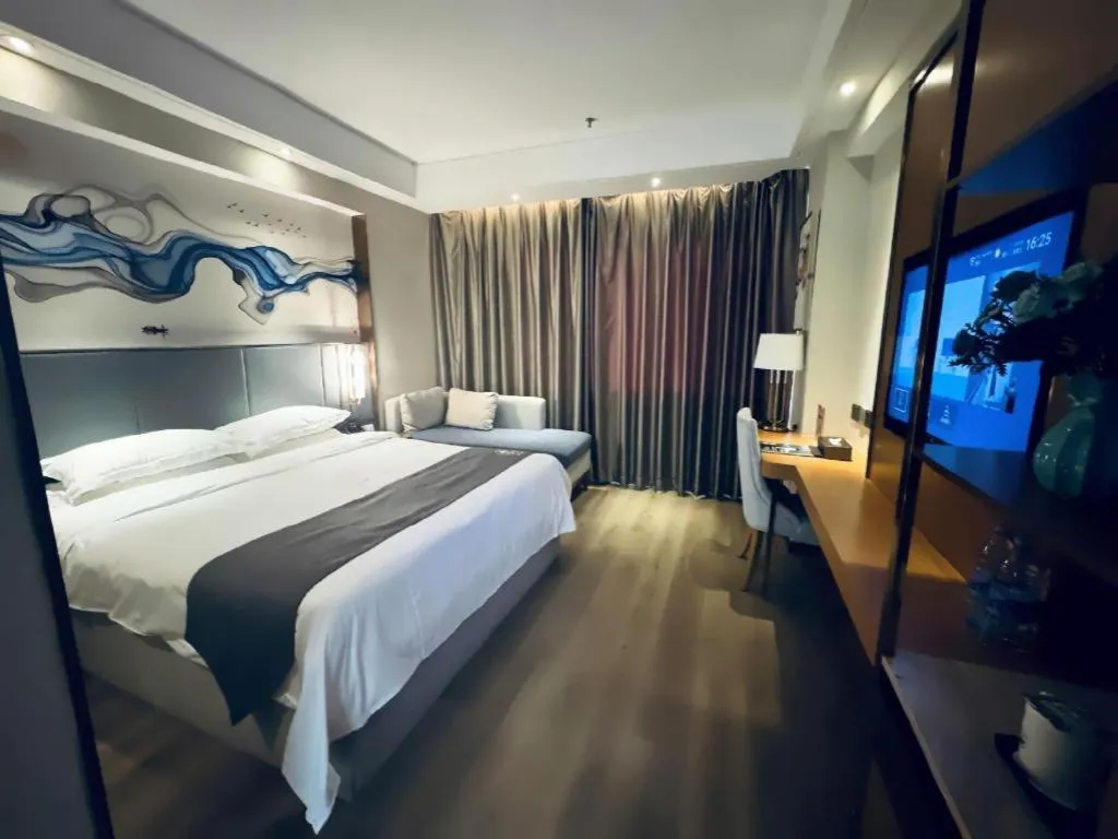 Bed in Gya Hotel Zhuhai International Airport New Town
