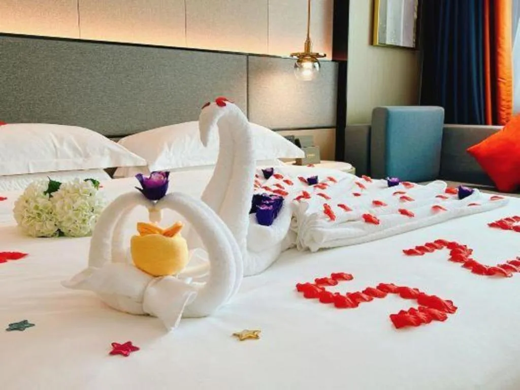 Bed in Gya Hotel Zhuhai International Airport New Town