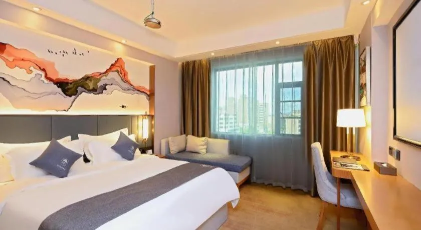 Bed in Gya Hotel Zhuhai International Airport New Town
