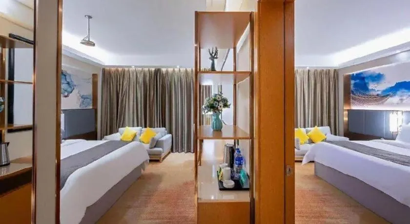 Bed in Gya Hotel Zhuhai International Airport New Town