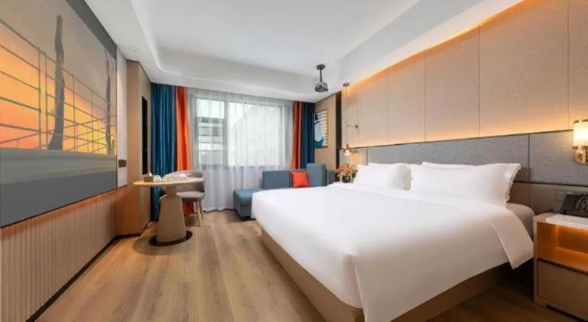 Bed in Gya Hotel Zhuhai International Airport New Town