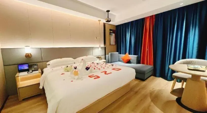 Bed in Gya Hotel Zhuhai International Airport New Town Bed in Gya Hotel Zhuhai International Airport New Town