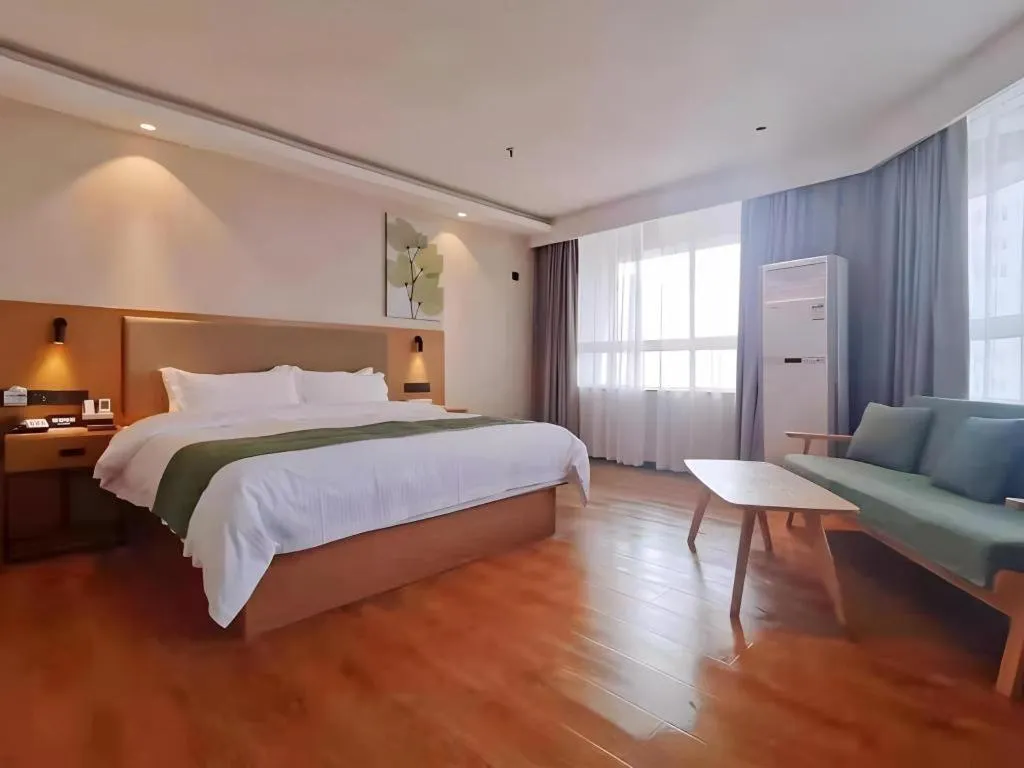 Bed in Green Tree Inn Luoyang Fenghuang Mansion Mudan Square Metro Station
