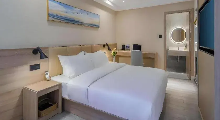 Bed in Green Tree Inn Nanjing Xinjiekou Wangfu Avenue Bed in Green Tree Inn Nanjing Xinjiekou Wangfu Avenue