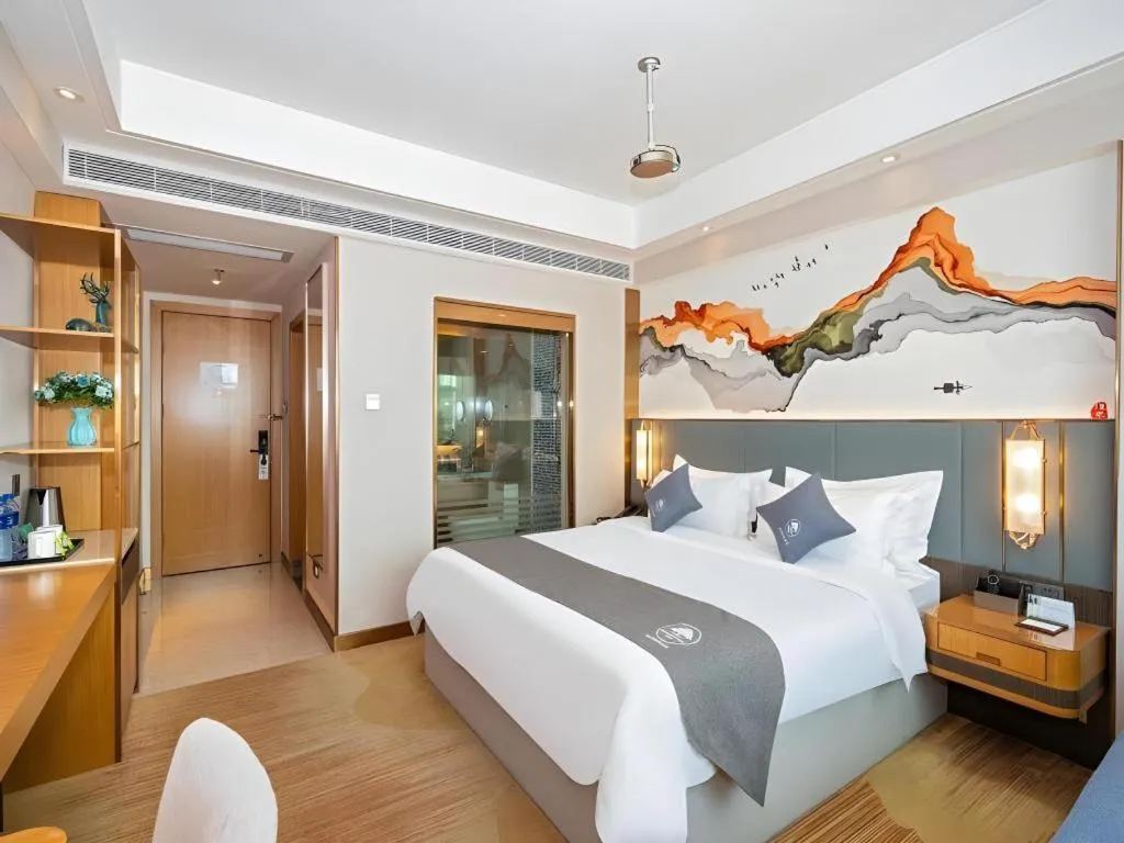 Bed in Green Tree Inn Zhuhai International Airport Huafa Shangdu