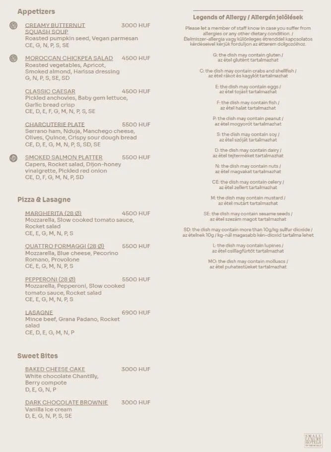 Restaurant/places to eat in BoHo Hotel Budapest - Small Luxury Hotels