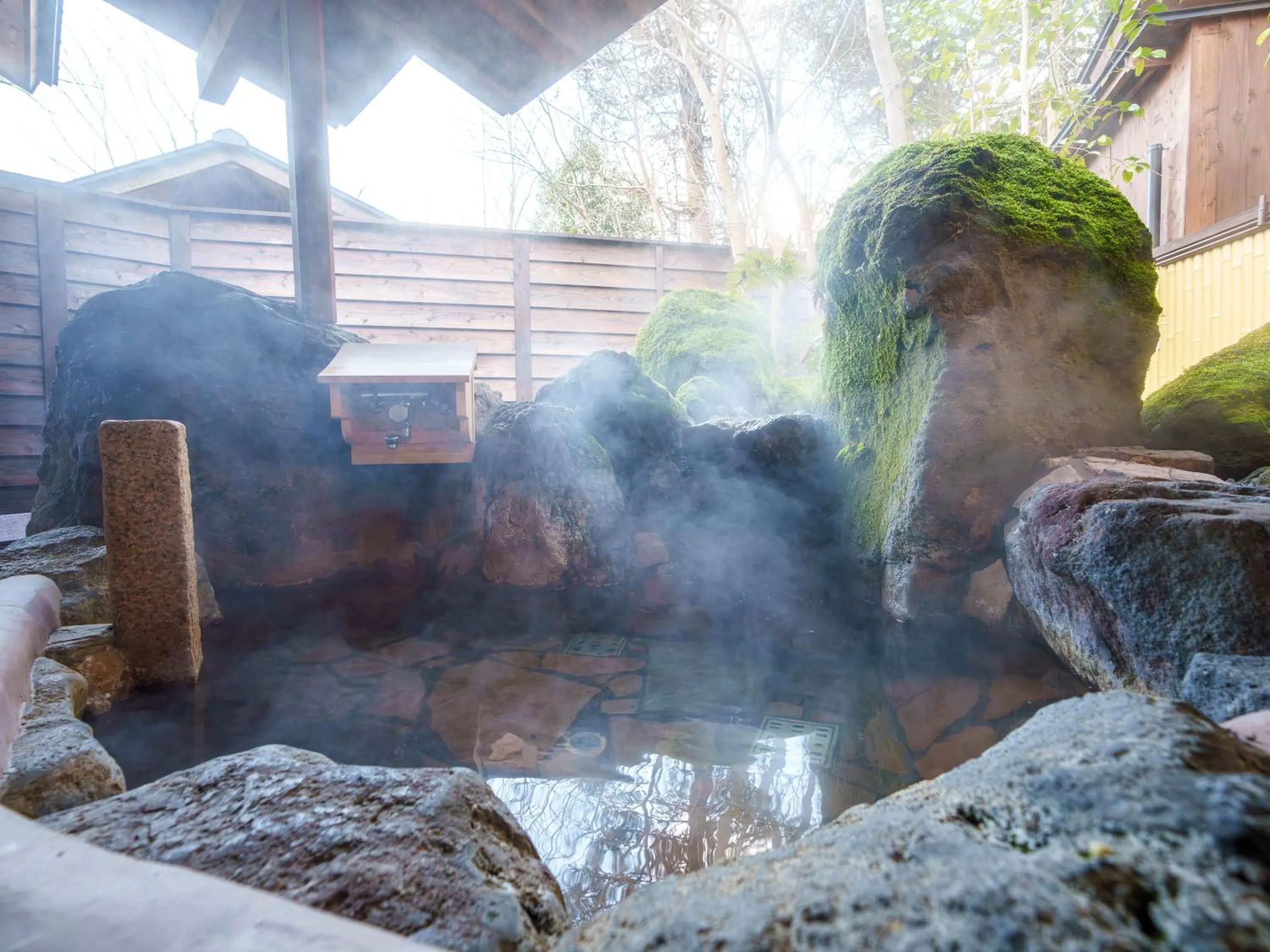 Hot Spring Bath in Yufuin Rakuyu