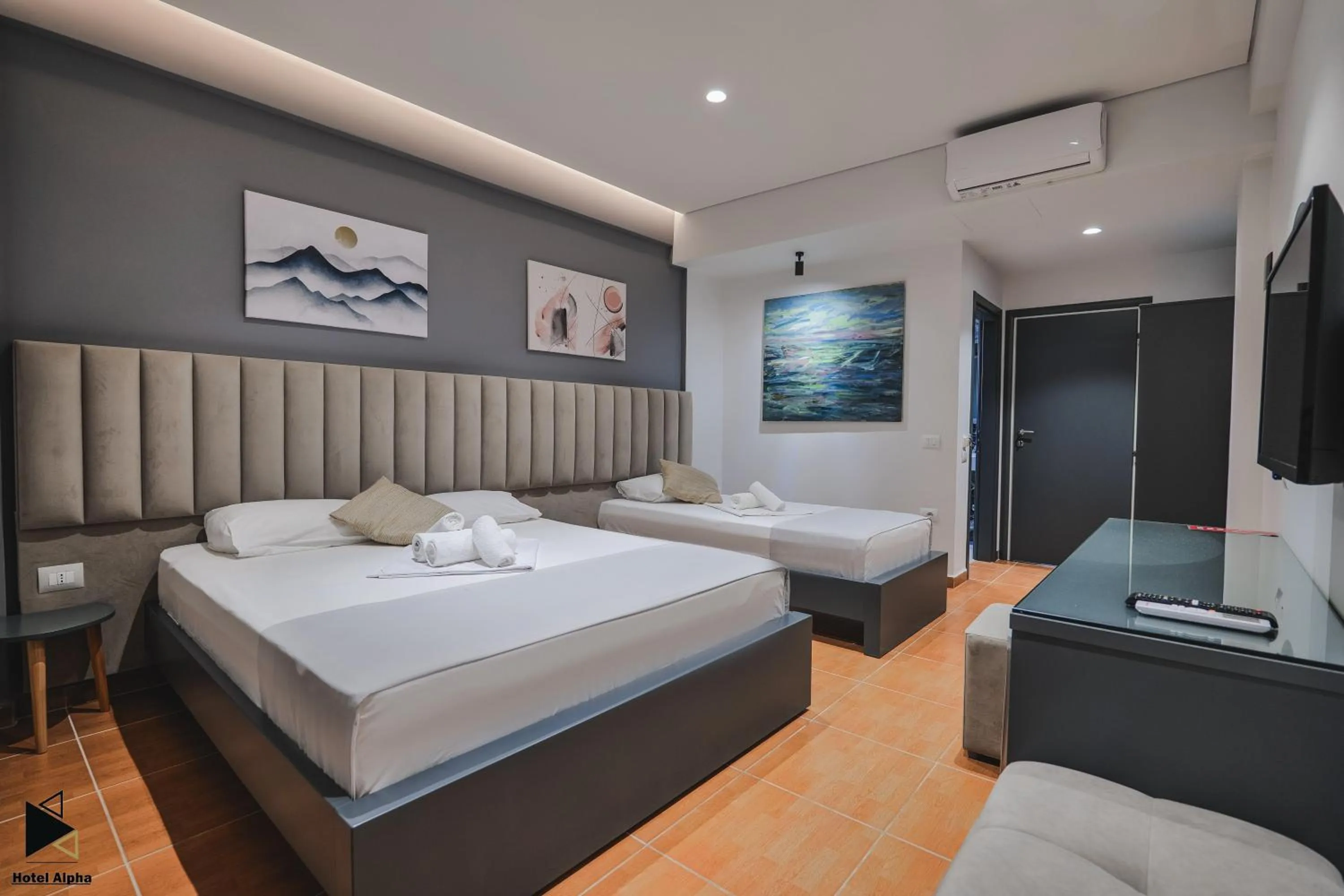 View (from property/room), Bed in Hotel Alpha