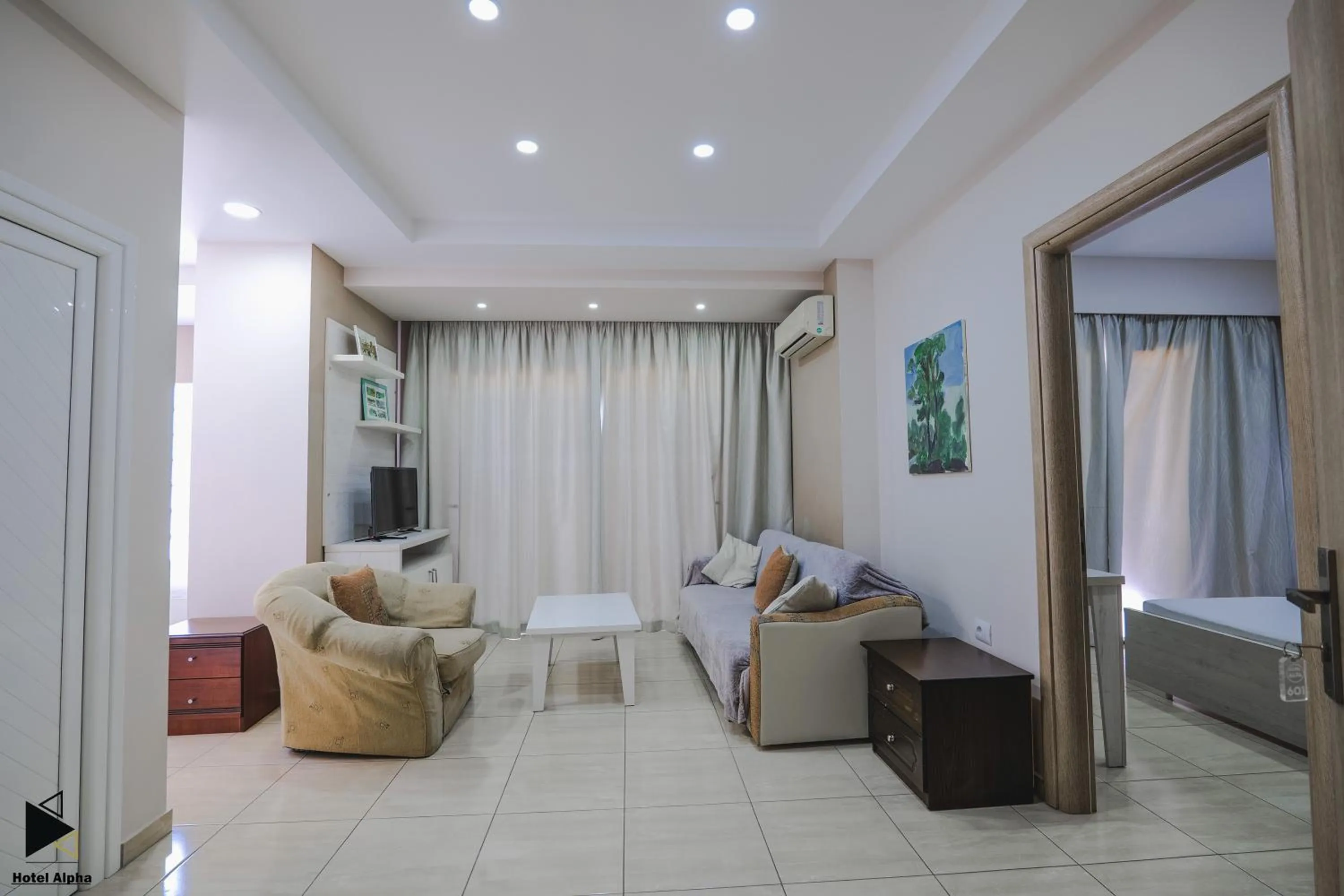 View (from property/room), Bed in Hotel Alpha