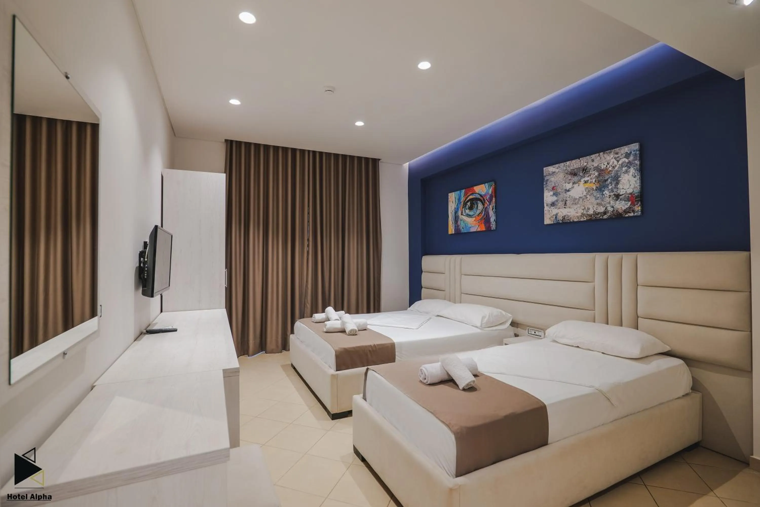 View (from property/room), Bed in Hotel Alpha