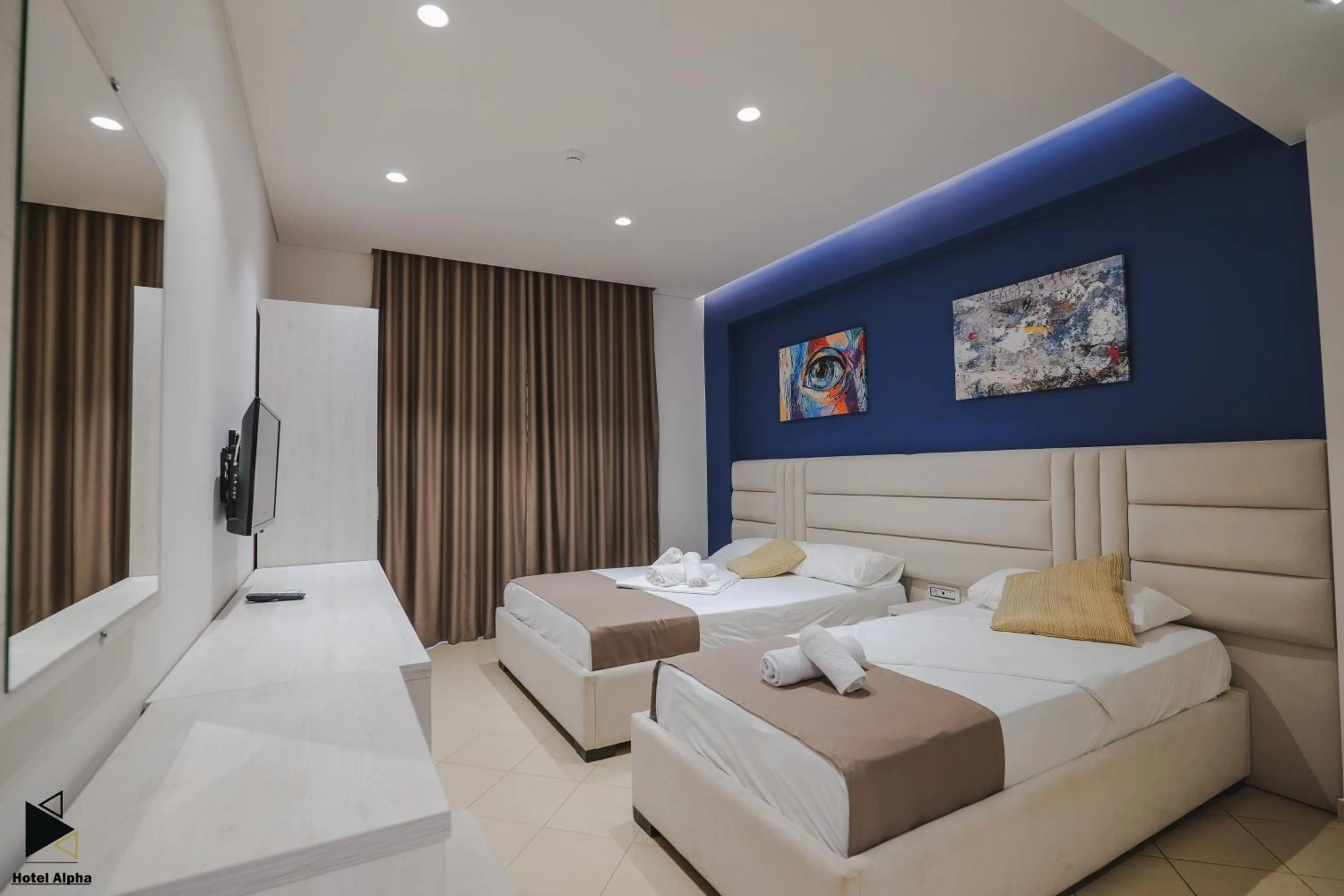 View (from property/room), Bed in Hotel Alpha