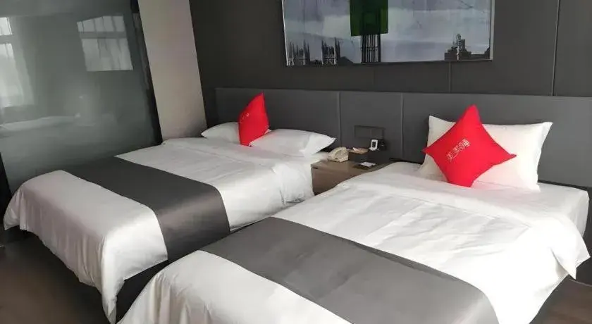 Bed in Thank Hotel Shandong Linyii Pingyi County Commerce and Trade City Bed in Thank Hotel Shandong Linyii Pingyi County Commerce and Trade City