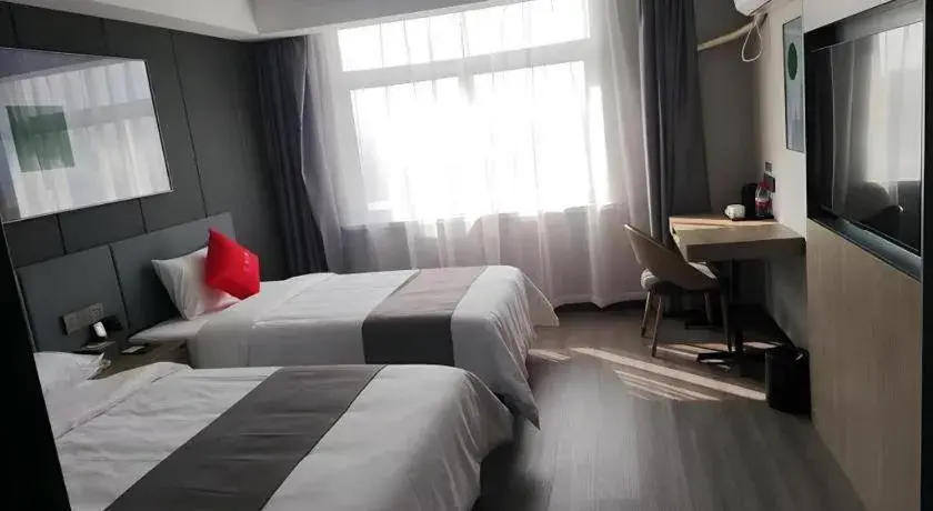 Bed in Thank Hotel Shandong Linyii Pingyi County Commerce and Trade City Bed in Thank Hotel Shandong Linyii Pingyi County Commerce and Trade City