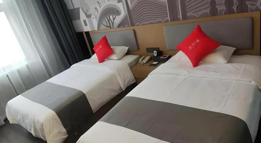 Bed in Thank Hotel Shandong Linyii Pingyi County Commerce and Trade City