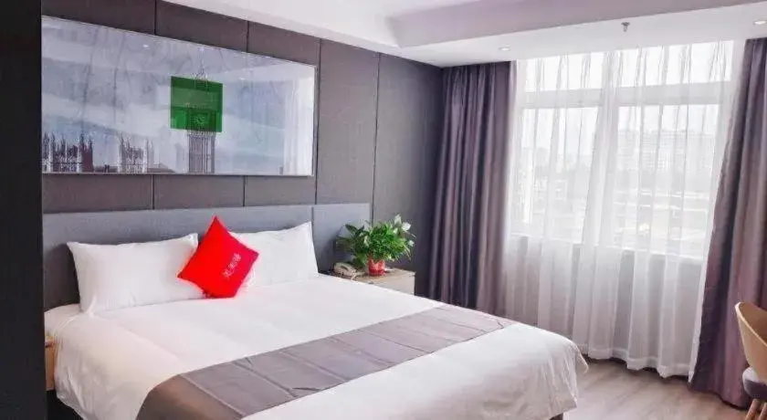 Bed in Thank Hotel Shandong Linyii Pingyi County Commerce and Trade City Bed in Thank Hotel Shandong Linyii Pingyi County Commerce and Trade City