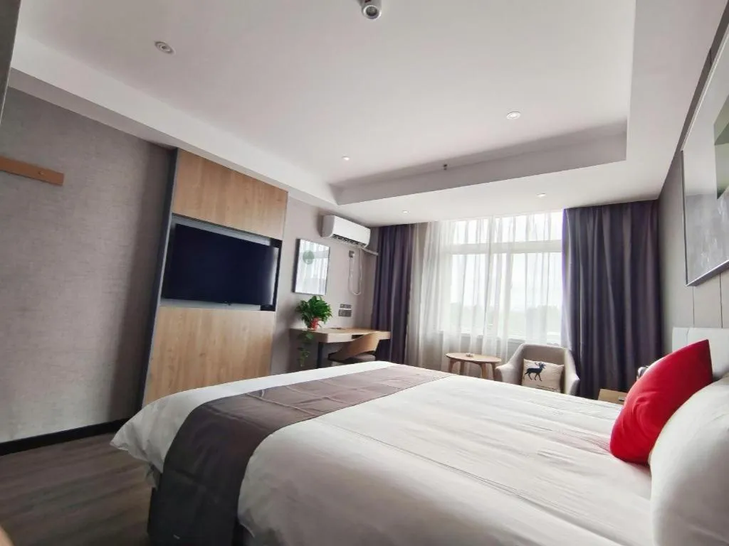 Bed in Thank Hotel Shandong Linyii Pingyi County Commerce and Trade City