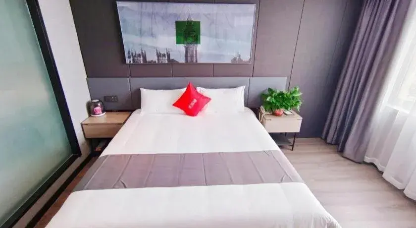 Bed in Thank Hotel Shandong Linyii Pingyi County Commerce and Trade City Bed in Thank Hotel Shandong Linyii Pingyi County Commerce and Trade City