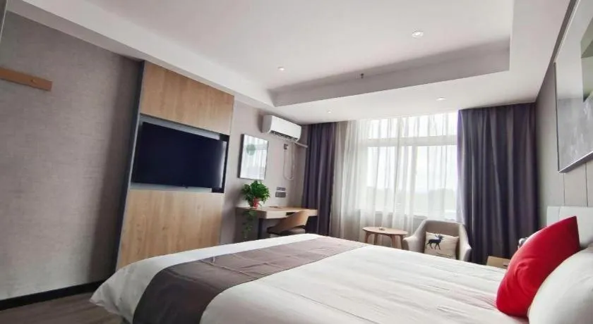 Bed in Thank Hotel Shandong Linyii Pingyi County Commerce and Trade City