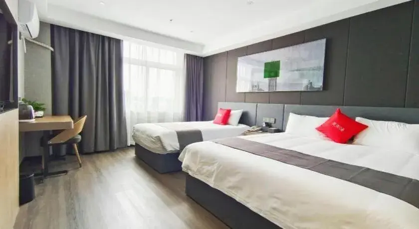 Bed in Thank Hotel Shandong Linyii Pingyi County Commerce and Trade City Bed in Thank Hotel Shandong Linyii Pingyi County Commerce and Trade City