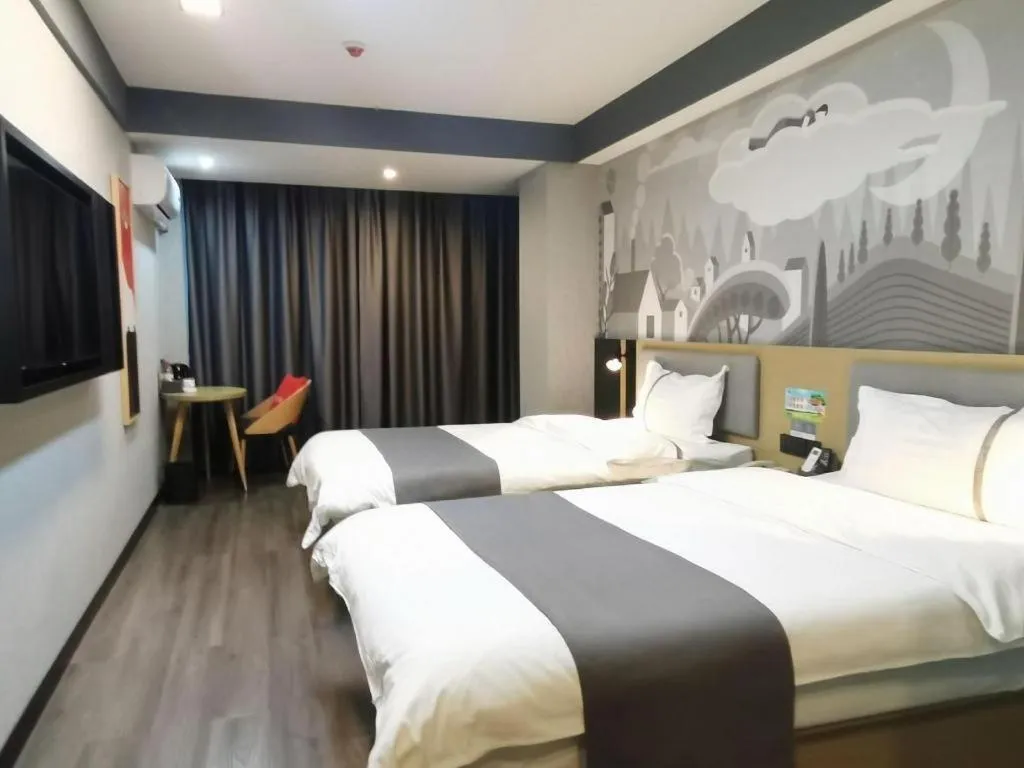 Bed in Thank Hotel Shanxi Lvliang Zhongyang County North Fengcheng Street