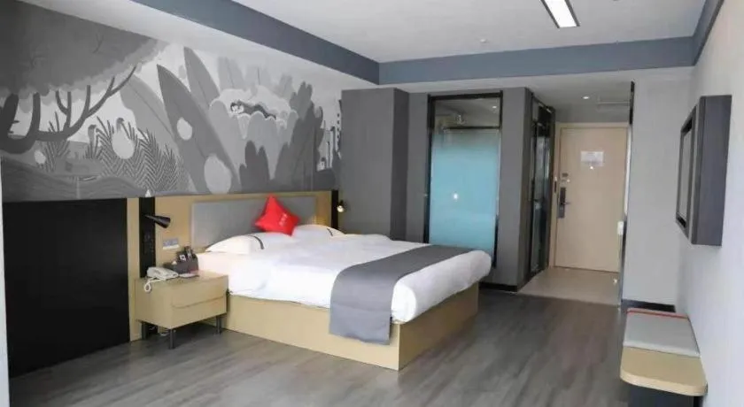 Bed in Thank Hotel Shanxi Lvliang Zhongyang County North Fengcheng Street