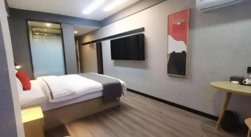 Bed in Thank Hotel Shanxi Lvliang Zhongyang County North Fengcheng Street
