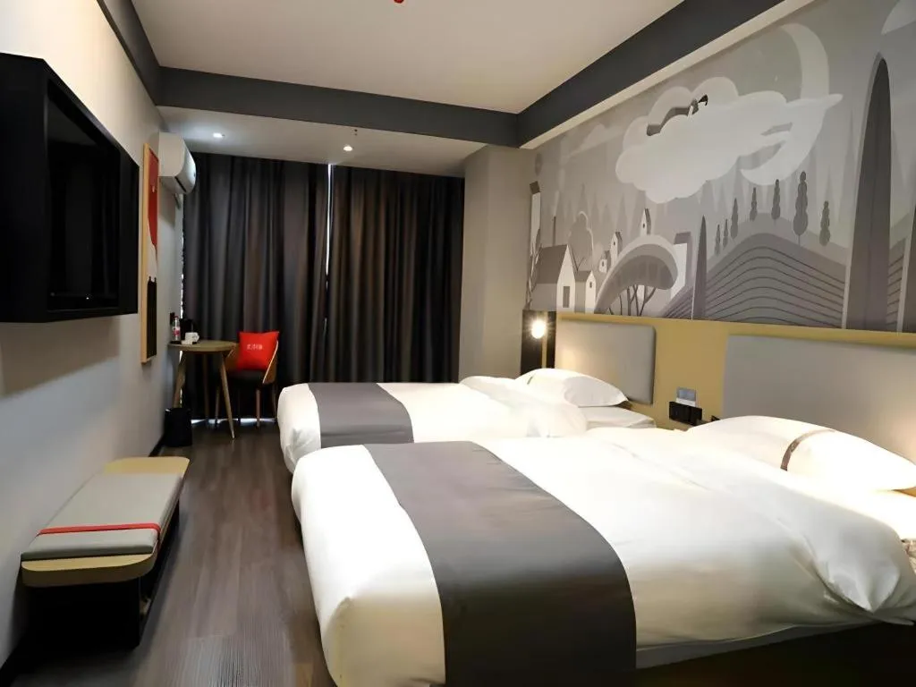 Bed in Thank Hotel Shanxi Lvliang Zhongyang County North Fengcheng Street