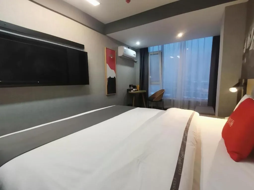 Bed in Thank Hotel Shanxi Lvliang Zhongyang County North Fengcheng Street