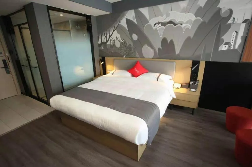 Bed in Thank Hotel Shanxi Lvliang Zhongyang County North Fengcheng Street