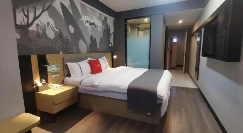 Bed in Thank Hotel Shanxi Lvliang Zhongyang County North Fengcheng Street