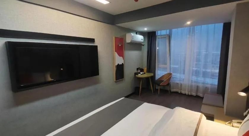 Bed in Thank Hotel Shanxi Lvliang Zhongyang County North Fengcheng Street