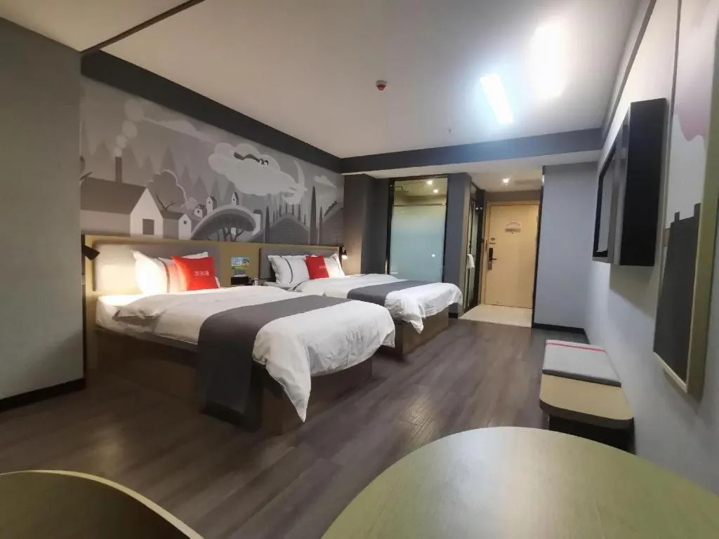 Bed in Thank Hotel Shanxi Lvliang Zhongyang County North Fengcheng Street