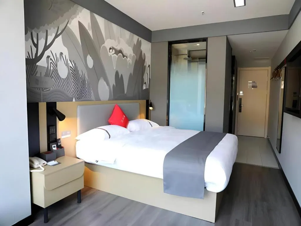 Bed in Thank Hotel Shanxi Lvliang Zhongyang County North Fengcheng Street